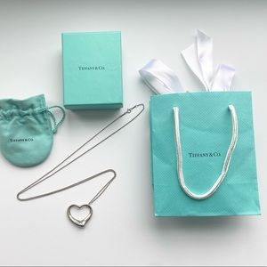 Tiffany & Co. Elsa Peretti Open Heart Large 33” chain Silver w/ packaging